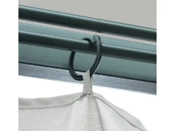 vidaXL Pavillon mit Vorhängen & LED-Lichterkette 300x300 cm Creme Alu