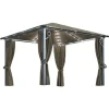 vidaXL Pavillon mit Vorhängen & LED-Lichterkette 300x300 cm Taupe Alu