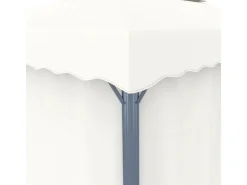 vidaXL Pavillon mit Vorhängen & LED-Lichterketten 4x3 m CremeWeiß