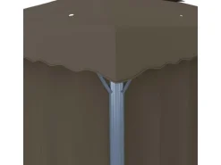 vidaXL Pavillon mit Vorhängen & LED-Lichterkette 4x3 m Taupe