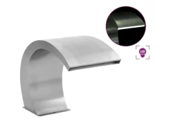 vidaXL Pool-Wasserfall mit LEDs Edelstahl 30x60x45 cm