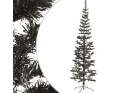 vidaXL Schlanker Weihnachtsbaum Schwarz 210 cm