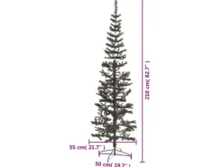 vidaXL Schlanker Weihnachtsbaum Schwarz 210 cm