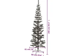 vidaXL Schlanker Weihnachtsbaum Schwarz 240 cm