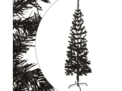 vidaXL Schlanker Weihnachtsbaum Schwarz 150 cm