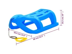 vidaXL Schlitten Blau 80x39,5x25,5 cm Polypropylen