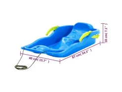 vidaXL Schlitten mit Bremsen Blau 87x40x18 cm Polypropylen