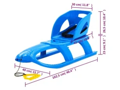 vidaXL Schlitten mit Lehne Blau 102,5x40x23 cm Polypropylen