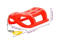 vidaXL Schlitten Rot 80x39,5x25,5 cm Polypropylen