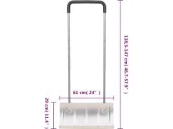 vidaXL Schneeschieber mit Teleskopgriff Silbern 61 cm Stahl