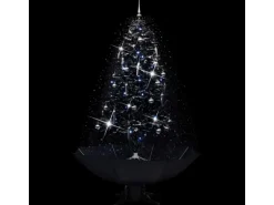 vidaXL Schneiender Weihnachtsbaum mit Schirmfuß Schwarz 190 cm PVC