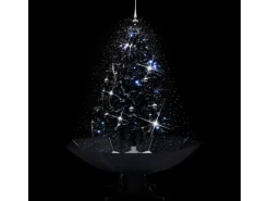 vidaXL Schneiender Weihnachtsbaum mit Schirmfuß Schwarz 140 cm PVC