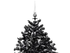 vidaXL Schneiender Weihnachtsbaum mit Schirmfuß Schwarz 170 cm PVC