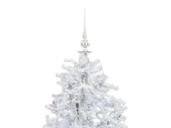 vidaXL Schneiender Weihnachtsbaum mit Schirmfuß Weiß 140 cm