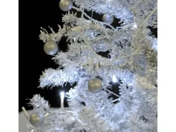 vidaXL Schneiender Weihnachtsbaum mit Schirmfuß Weiß 190 cm