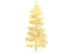 vidaXL Spiral-Weihnachtsbaum mit Ständer und LEDs Weiß 150 cm PVC