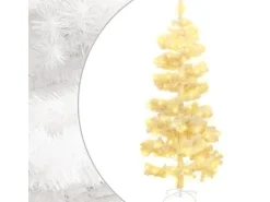 vidaXL Spiral-Weihnachtsbaum mit Ständer und LEDs Weiß 150 cm PVC