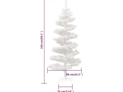vidaXL Spiral-Weihnachtsbaum mit Ständer und LEDs Weiß 150 cm PVC