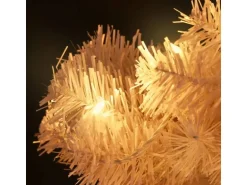 vidaXL Spiral-Weihnachtsbaum mit Ständer und LEDs Weiß 150 cm PVC