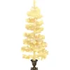 vidaXL Spiral-Weihnachtsbaum mit Topf und LEDs Weiß 120 cm PVC