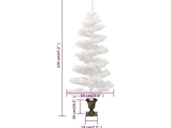 vidaXL Spiral-Weihnachtsbaum mit Topf und LEDs Weiß 120 cm PVC