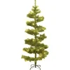 vidaXL Spiral-Weihnachtsbaum mit Ständer und LEDs Grün 150 cm PVC