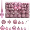 vidaXL 111-tlg. Weihnachtskugel-Set Rosa Polystyrol
