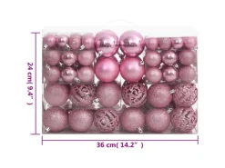 vidaXL 111-tlg. Weihnachtskugel-Set Rosa Polystyrol