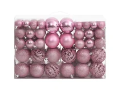 vidaXL 111-tlg. Weihnachtskugel-Set Rosa Polystyrol