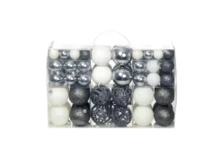 vidaXL 100-tlg. Weihnachtskugel-Set 3/4/6 cm Weiß/Grau