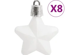 vidaXL 111-tlg. Weihnachtskugel-Set Weiß Polystyrol