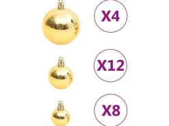 vidaXL 111-tlg. Weihnachtskugel-Set Golden Polystyrol