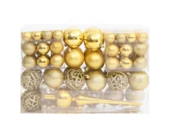 vidaXL 111-tlg. Weihnachtskugel-Set Golden Polystyrol