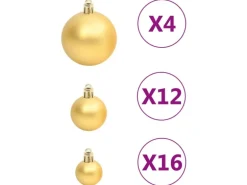 vidaXL 111-tlg. Weihnachtskugel-Set Golden Polystyrol