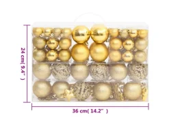 vidaXL 111-tlg. Weihnachtskugel-Set Golden Polystyrol