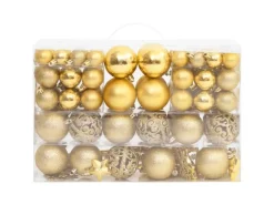 vidaXL 111-tlg. Weihnachtskugel-Set Golden Polystyrol