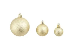vidaXL 100-tlg. Weihnachtskugel-Set 3/4/6 cm Golden