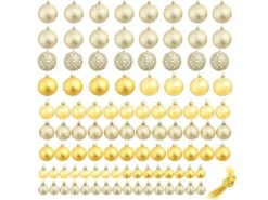 vidaXL 100-tlg. Weihnachtskugel-Set 3/4/6 cm Golden