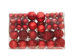 vidaXL 111-tlg. Weihnachtskugel-Set Rot Polystyrol