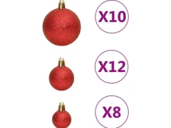 vidaXL 111-tlg. Weihnachtskugel-Set Rot Polystyrol