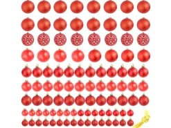 vidaXL 100-tlg. Weihnachtskugel-Set 3/4/6 cm Rot