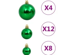vidaXL 112-tlg. Weihnachtskugel-Set Rot Grün Golden Polystyrol