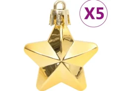 vidaXL 112-tlg. Weihnachtskugel-Set Rot Grün Golden Polystyrol