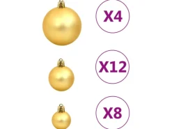 vidaXL 112-tlg. Weihnachtskugel-Set Rot Grün Golden Polystyrol