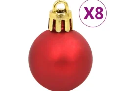 vidaXL 112-tlg. Weihnachtskugel-Set Rot Grün Golden Polystyrol