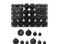 vidaXL 100-tlg. Weihnachtskugel-Set Schwarz