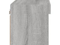 vidaXL Wand-Nachttische mit LED-Leuchten 2 Stk Grau Sonoma Modell 2