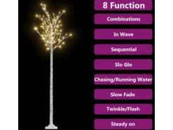 vidaXL Weihnachtsbaum 200 LEDs 2,2 m Warmweiß Weide Indoor Outdoor