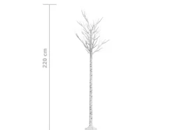 vidaXL Weihnachtsbaum 200 LEDs 2,2 m Warmweiß Weide Indoor Outdoor