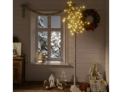 vidaXL Weihnachtsbaum 200 LEDs 2,2 m Warmweiß Weide Indoor Outdoor